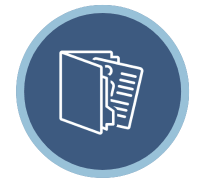 A file folder with a piece of paper slipping out.