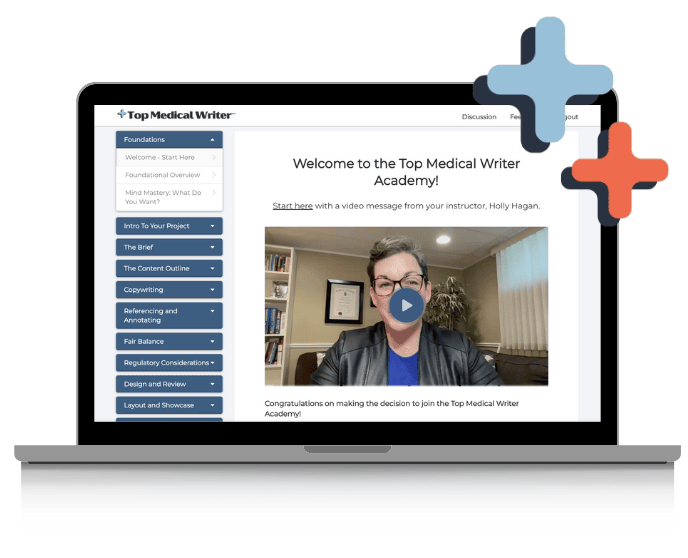 A laptop showing a screenshot of the first lesson in the first module.